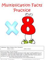 Mutliplication Facts Practice: X8