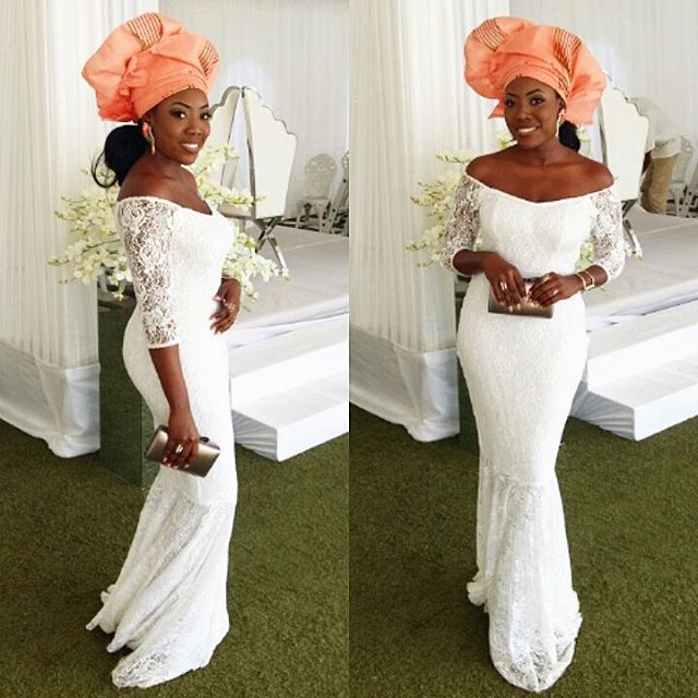 Creative Aso Ebi Lace Gown Style