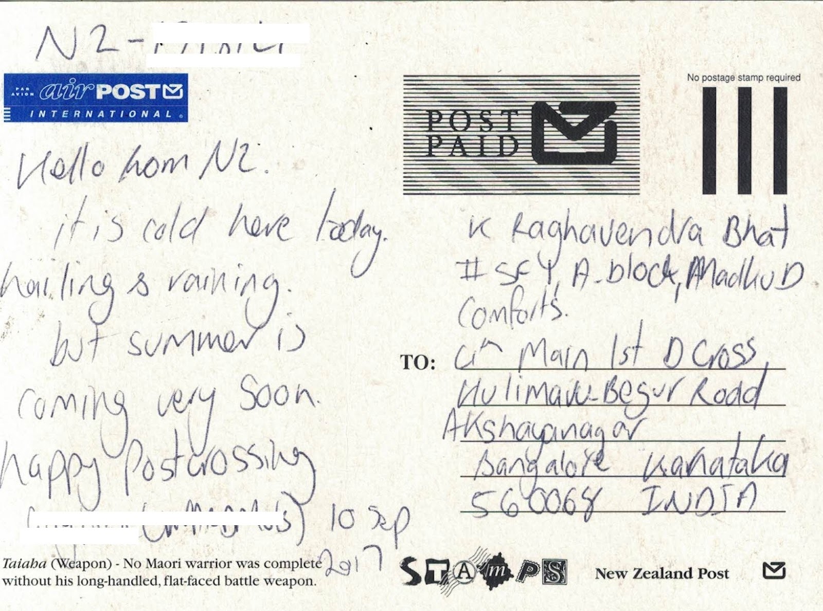 D O A P Diary Of A Postcrosser Postcard From New Zealand