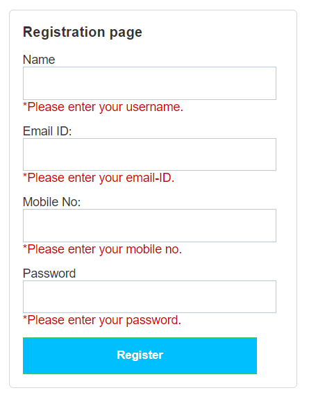 Simple Form Validation In Reactjs Example | SKPTRICKS