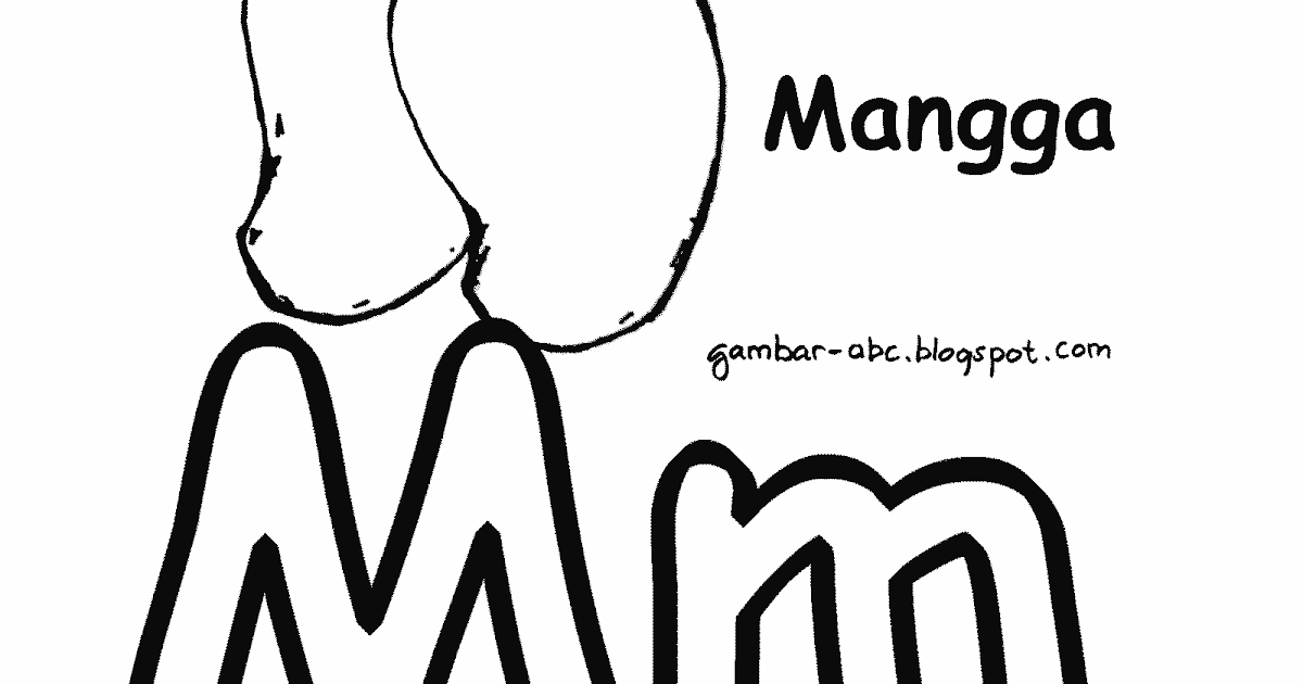 Mewarnai Huruf M Gambar  Buah Mangga Contoh Gambar  Mewarnai