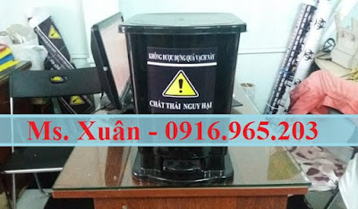 Cung cấp thùng đựng rác thải y tế màu đen có logo y tế