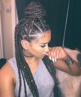 37 Unique Triangle Box Braids Hairstyles 2019 Funky For Black Women