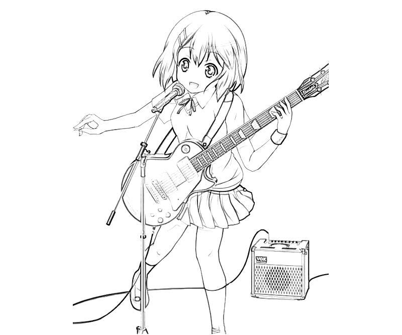 printable-k-on-after-school-live-yui-hirasawa-action_coloring-pages