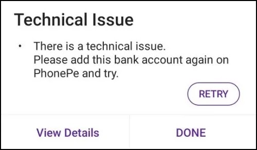 Fix Technical Issue Problem Solved on PhonePe