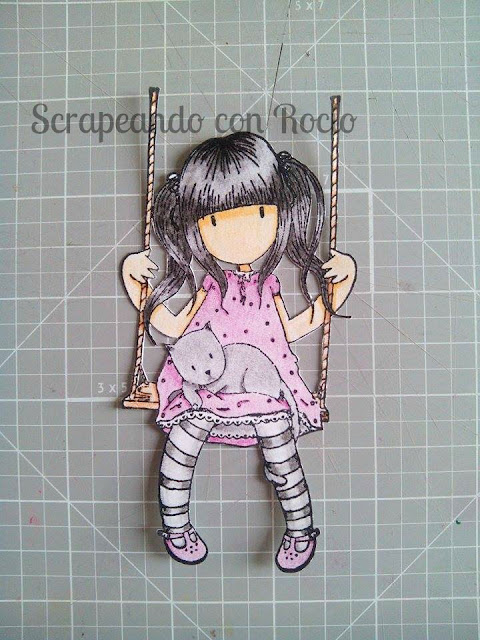 Tutorial tarjeta interactiva Gorjuss scrapbooking