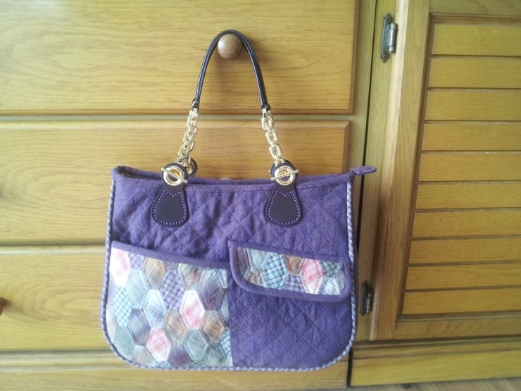 Quilted Patchwork Bag Honeycomb Pattern. DIY tutorial. Сумка со вставками из шестиугольных блоков Patchwork. 