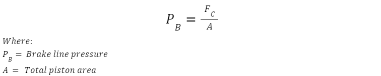 Brake Line Pressure equation