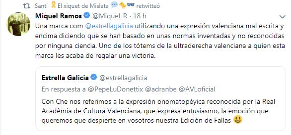 Un pardalot en espanyol expon que escriure valencià en normativa propia valenciana no es ciència, estará "mal escrit" i ser d'ultradreta. Ni en els pijors ensomis.