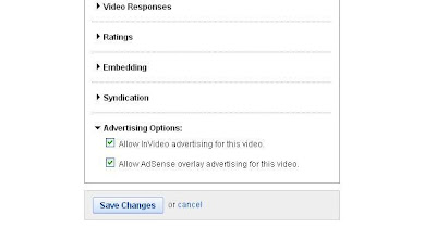 YouTube invideo advertising setting