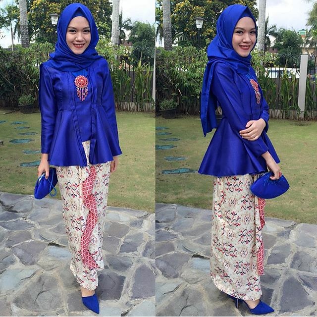 Kebaya Hijab Modern Biru - Inspirasi Model Kebaya