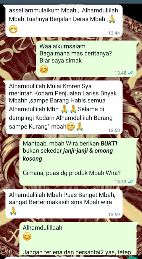 Kok bisa ya mbah Wira membuat azimat dg tuah yg CEPET seperti screnshoot berikut?