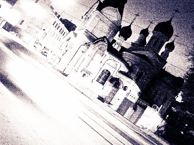 Подворье Валаамского монастыря ночью , художественная фотография , ломография , мобилография 