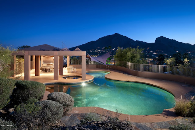 Swimming pool with the city view