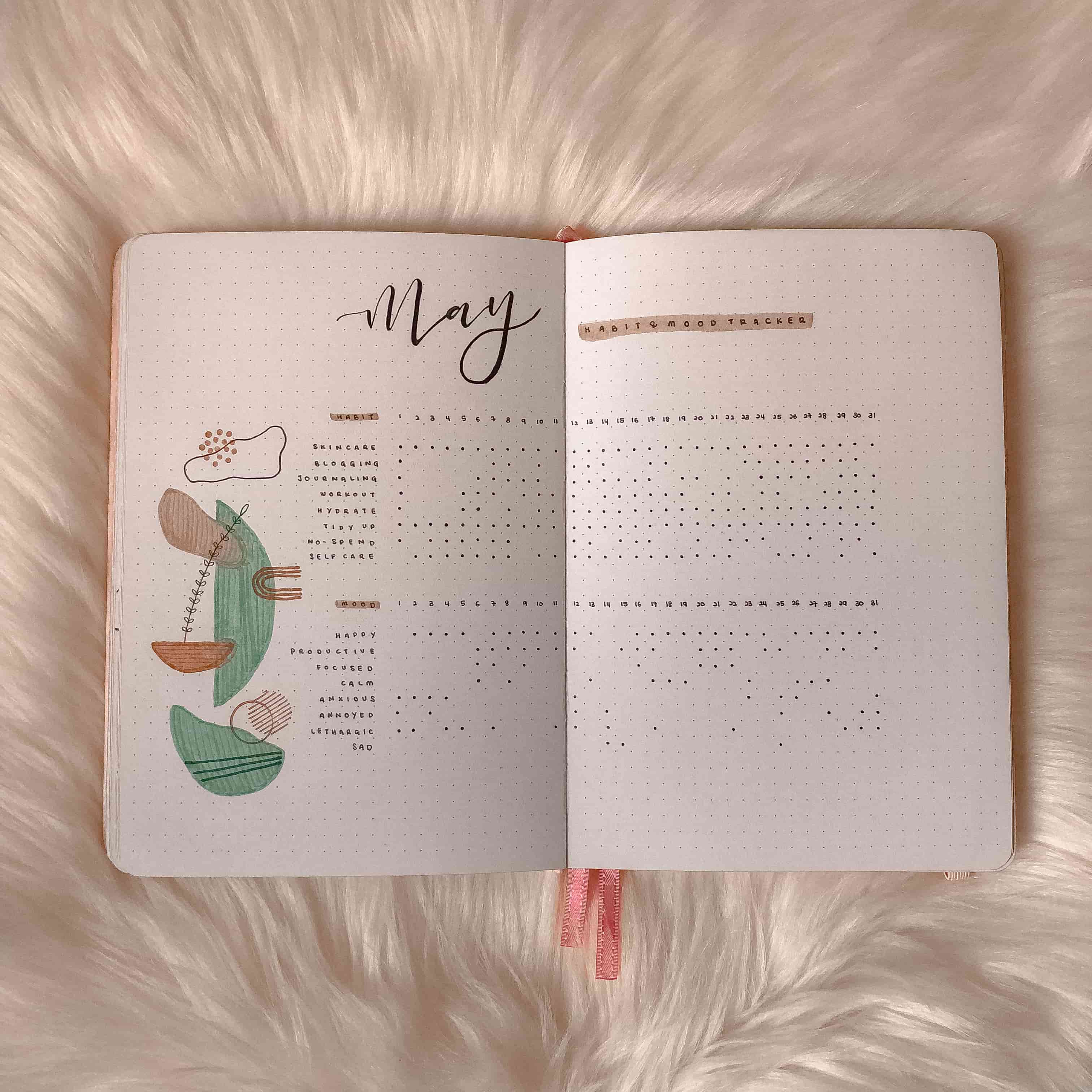 may bullet journal habit and mood tracker