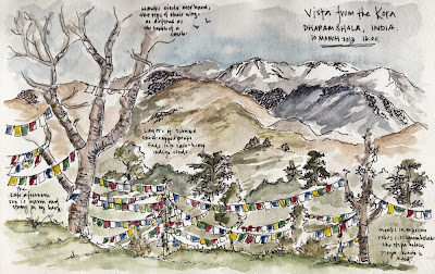 Dharamsala sketch by Candace Rose Rardon