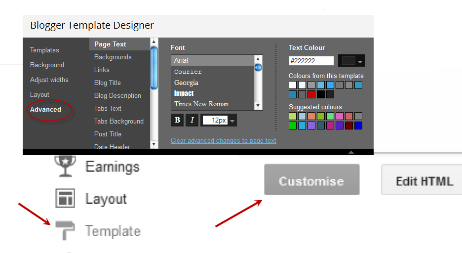 blogger template designer, variable definitions