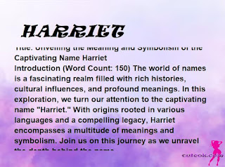 meaning of the name "HARRIET"