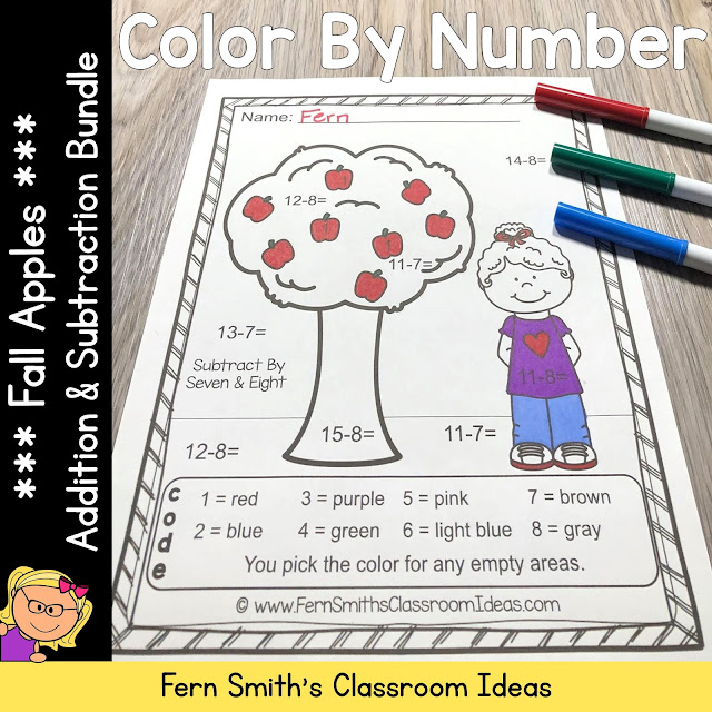Click Here to Download These Fall Color By Number Addition and Subtraction Bundle Resources to Use in Your Classroom Today!