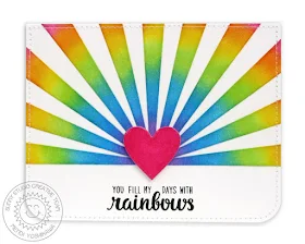 Sunny Studio Stamps: Color Me Happy & Sun Ray Dies Rainbow Card by Mendi Yoshikawa