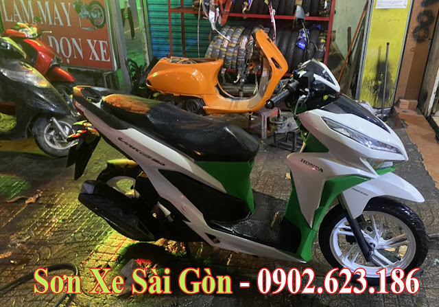 Sơn nhựa nhám xe Honda Vario xanh  Z1000 cực đẹp