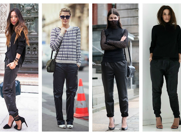 Slouchy Black Leather Pants // Fashion Trends