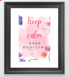 Keep calm, keep hustling  rectangular framed art print