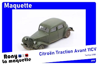 Maquette de la Citroën Traction 11CV de Tamiya au 1/48.