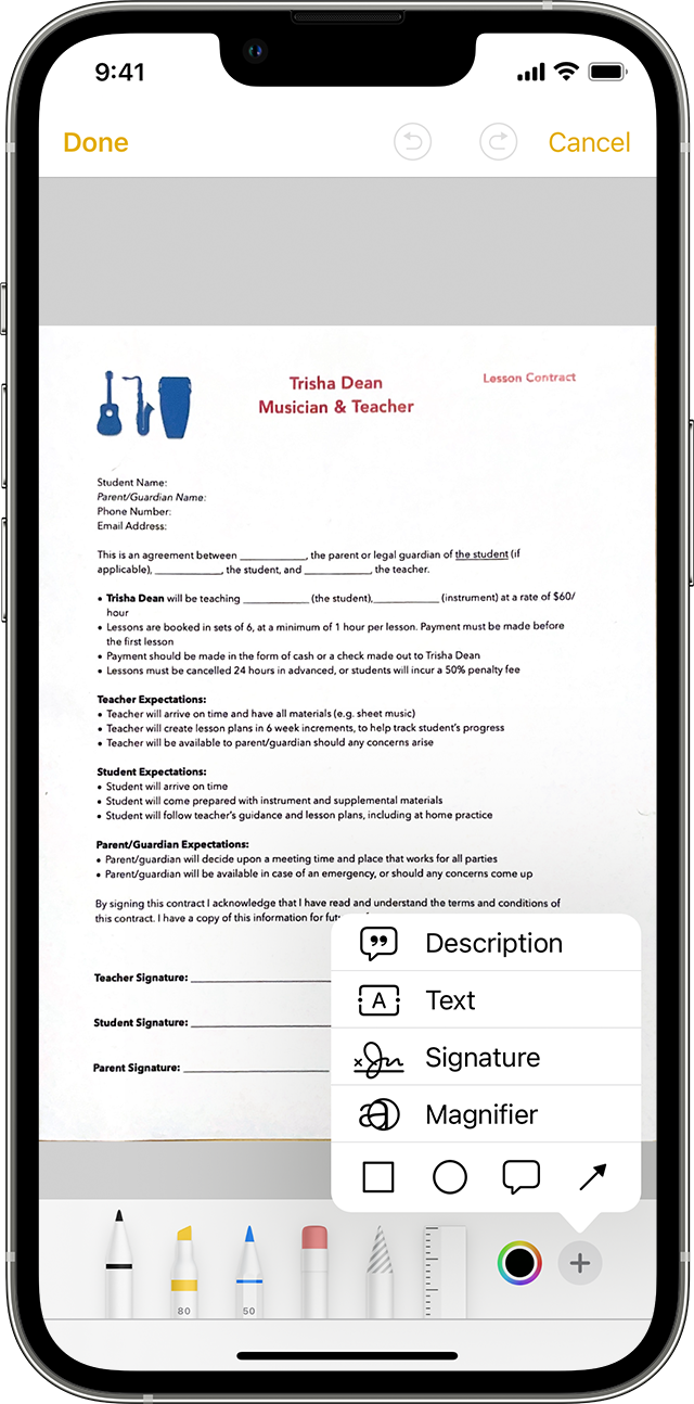 How to scan a document on iphone