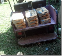 golf cart loaded w concrete