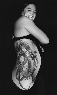 Tattooed Women Side-body Dragon Tattoo Design
