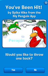 You've been hit from Spike Hike from the My Penguin app! Would you like to throw one back? :)