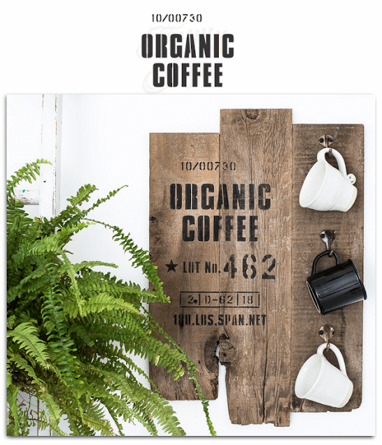 Photo of barn wood organic coffee sign with mugs