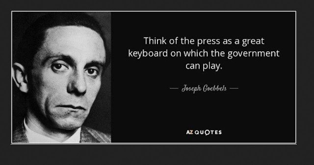 Goebbels commented on the use of the media. He was not saying the media of his time (radio, tv, and the filming of propaganda), was not inherently evil. He was referring to his use: it was only a method to spread the propaganda.