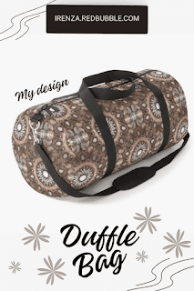 Brown mandala pattern Duffle bag.