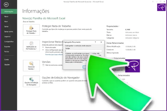 como colocar senha excel passo 7