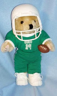Football Teddy Bear in uniform with football and helmet