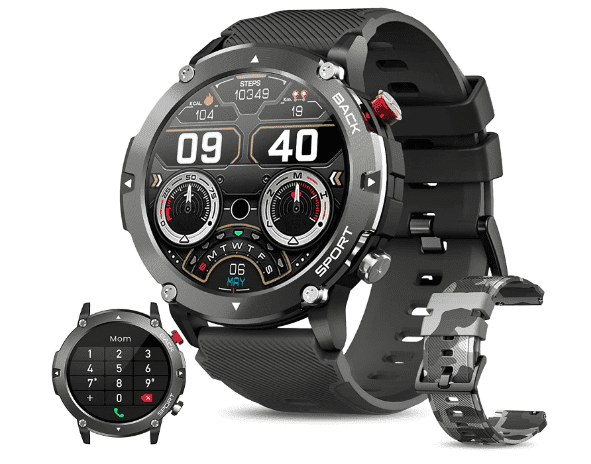Rgthuhu 2022 HD LCD Bluetooth Tactical Smart Watch