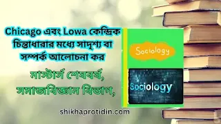 Chicago এবং Lowa কেন্দ্রিক চিন্তাধারার মধ্যে সাদৃশ্য বা সম্পর্ক আলোচনা কর।
