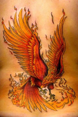 Fire Phoenix Body Tattoo