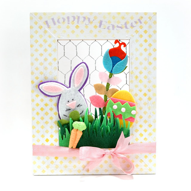 Happy-Easter-Home-Decor-Frame-with-Felt-Embellishments