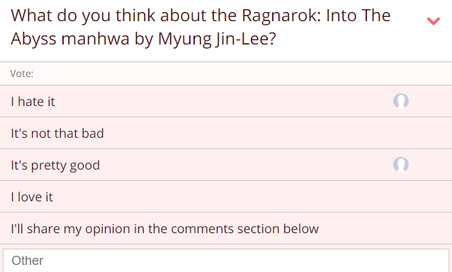 ragnarok: into the abyss, manhwa, myung jin-lee, reviews, polls, opinion stage, ratings