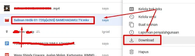 Mungunduh Berkas Salinan di Google Drive