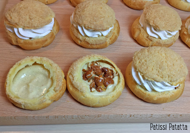 recette de choux à la crème, choux à la crème de Philippe Conticini, recette de craquelins, tutoriel choux à la crème, les meilleurs choux à la crème, chantilly au macarpone,noix de cajou caramélisés, choux Conticini, recette de chef pâtissier,