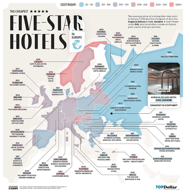 Os hotéis de 5 estrelas mais baratos em todo o mundo