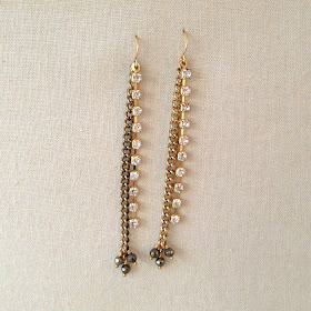 Make in under 30 minutes - chain and wire shoulder duster earrings