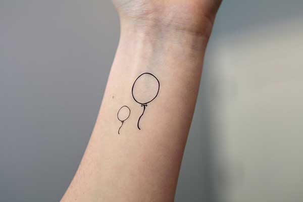 tatuagens de balões para as meninas