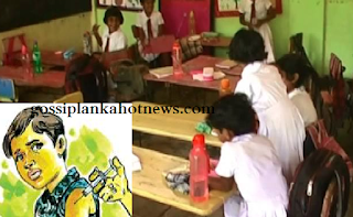 girls in Rajangana Sri Rahula Vidyalaya vaccinated by unidentified nurses