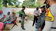 Koramil 12/Pwk Sabak Auh Melakukan Himbauan Penegakan Disiplin Prokes di Wilayah Kecamatan Sabak Auh