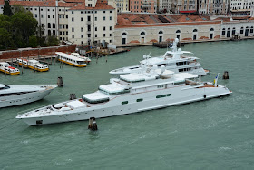 Cruising into Venice Super Yacht